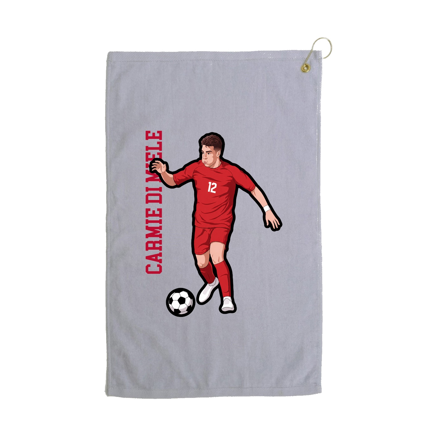 Golf Towel — Name Vertical in Grey
