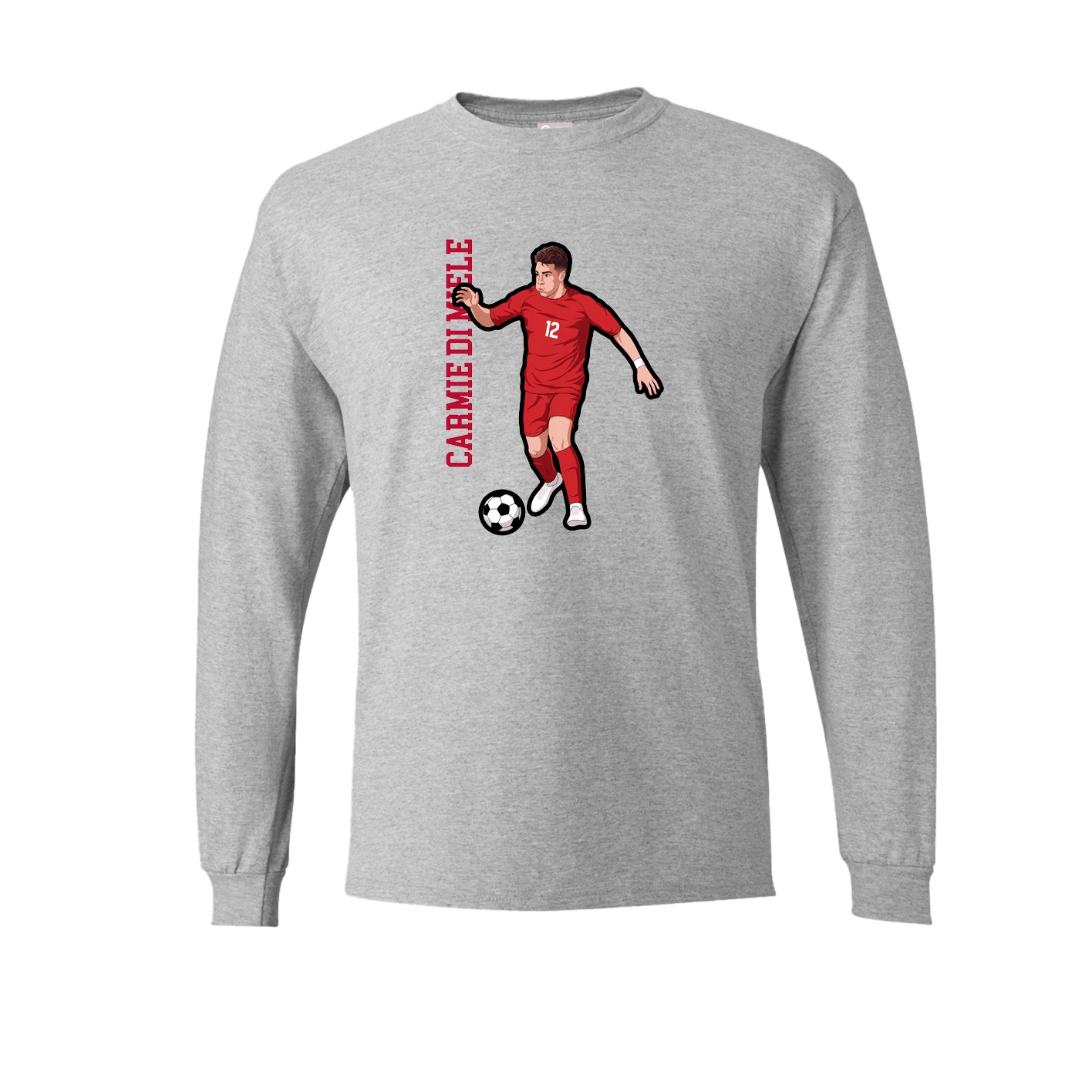 Long Sleeve Tee — Name Vertical in Grey