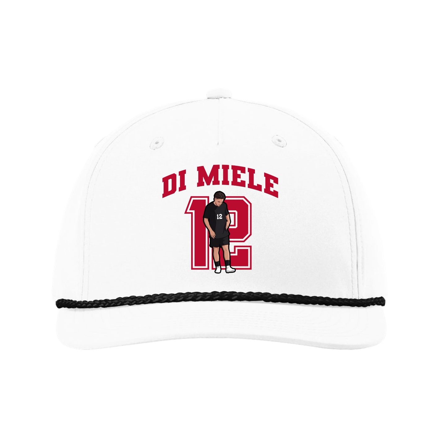 Five-Panel Classic Rope Cap — Number in White