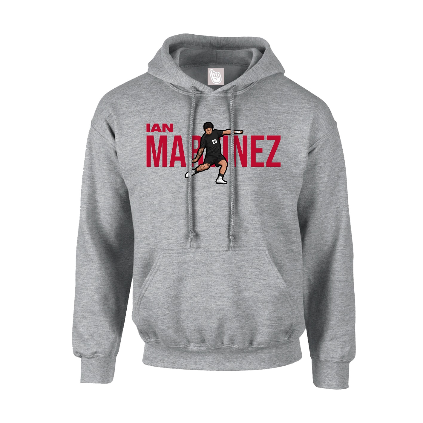 Hoodie — Player Name in Grey