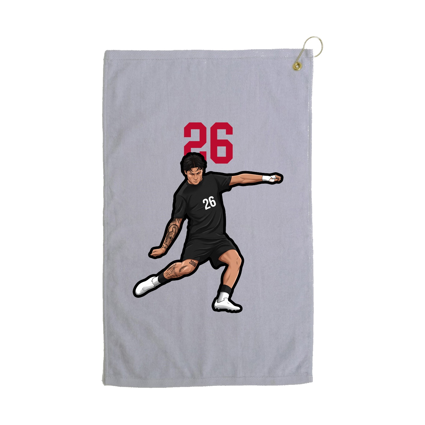 Golf Towel — Number Top in Grey