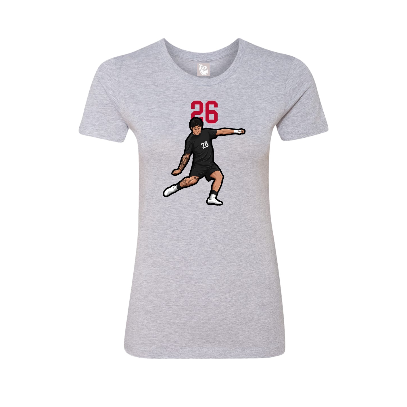 Fitted Women's Tee — Number Top in Grey