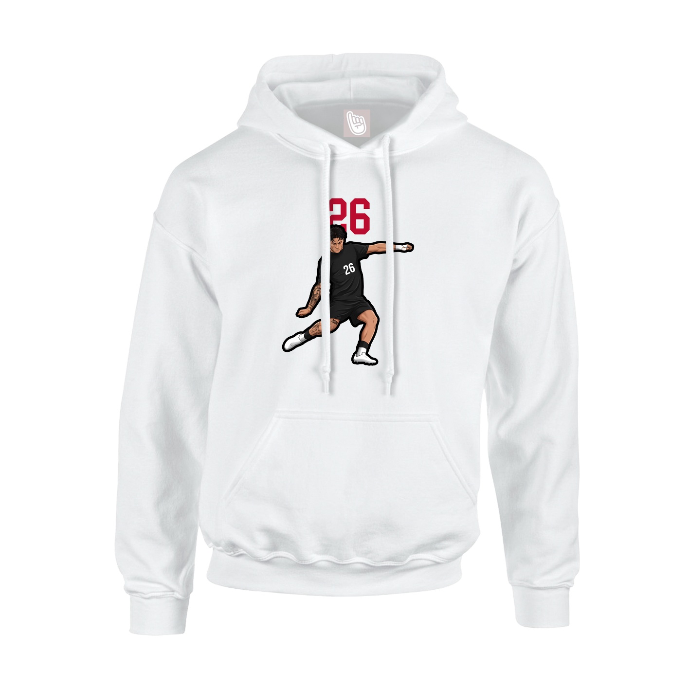 Youth Hoodie — Number Top in White