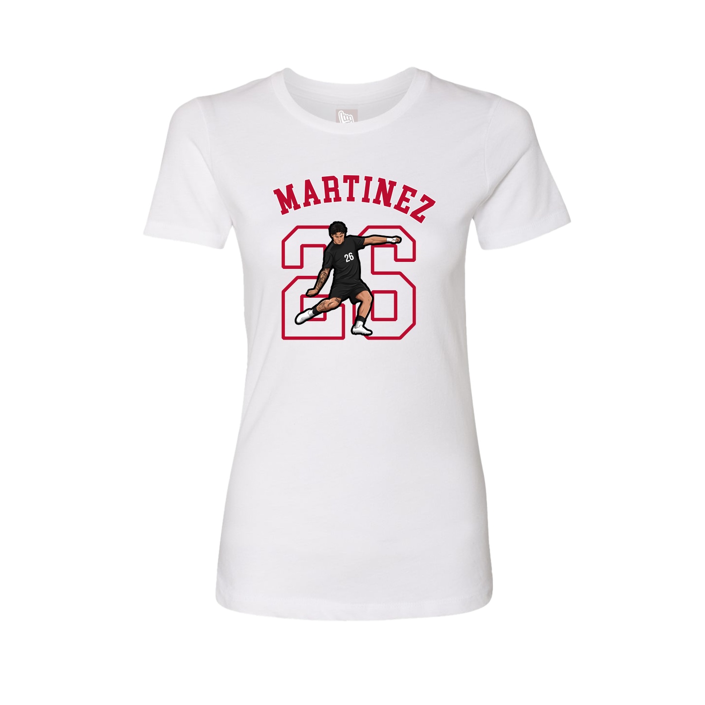 Fitted Women's Tee — Shirsey Arch in White