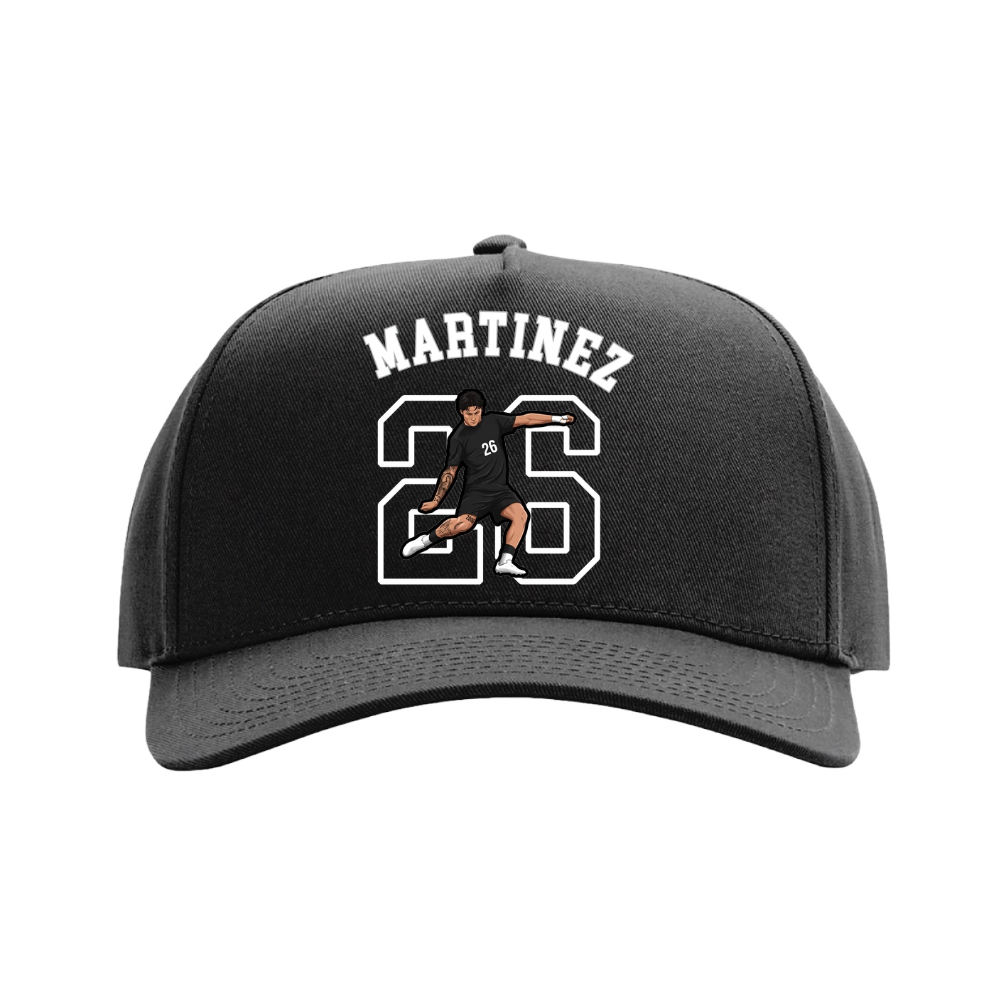 Full Fabric Five-Panel Champ Cap — Shirsey Arch in Black
