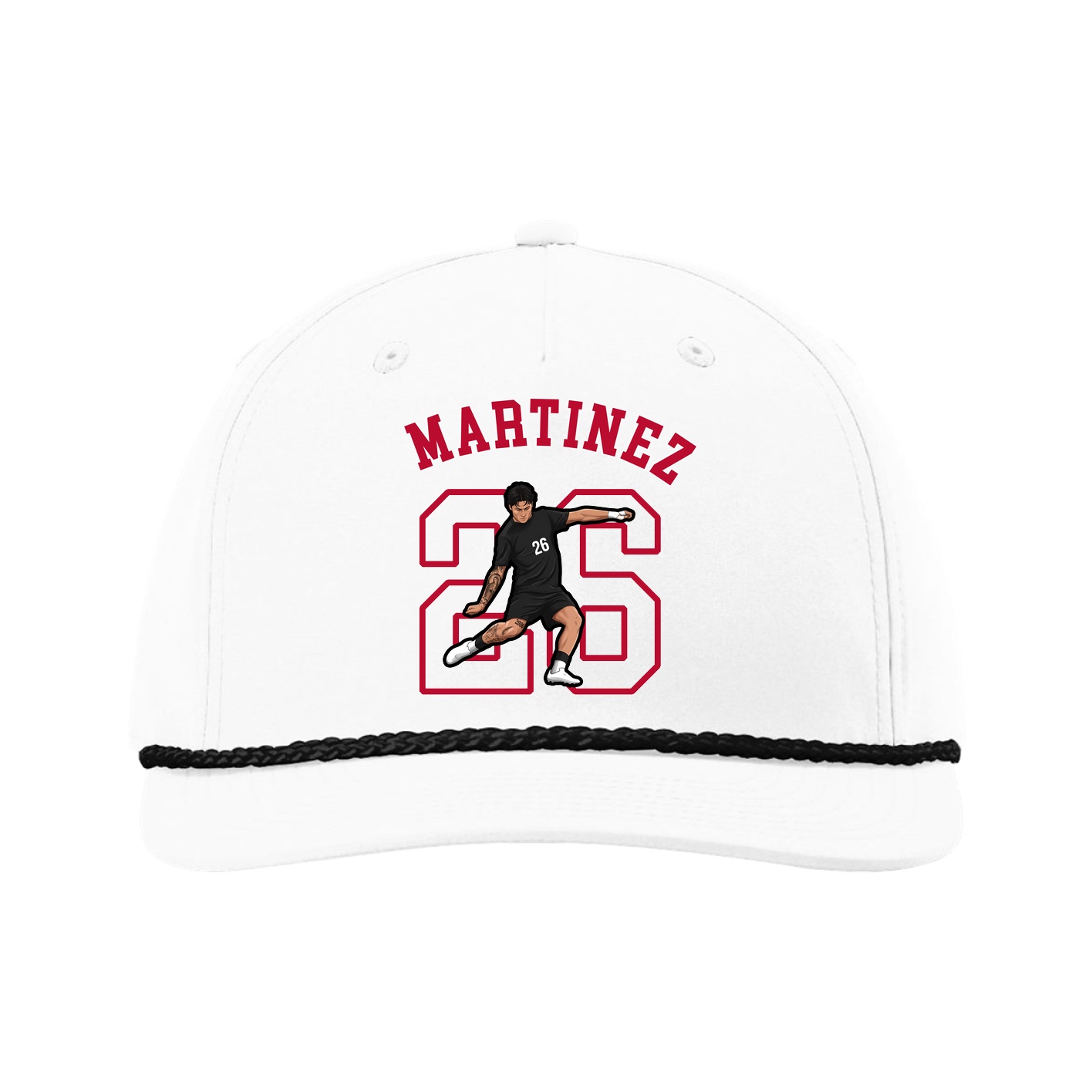 Five-Panel Classic Rope Cap — Shirsey Arch in White