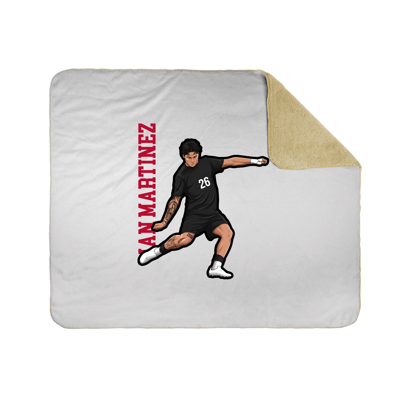 Throw Blanket — Name Vertical in White