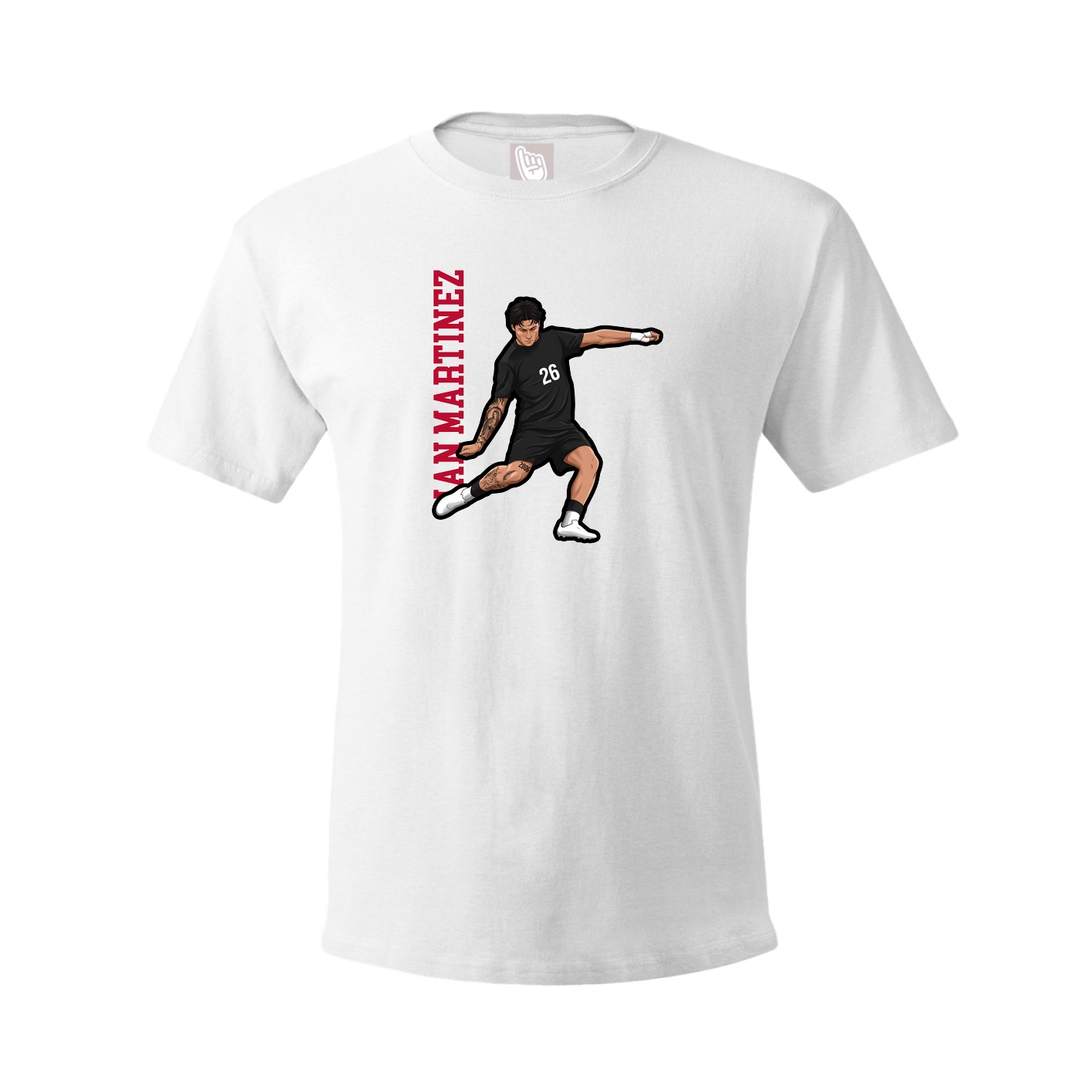 Tee — Name Vertical in White