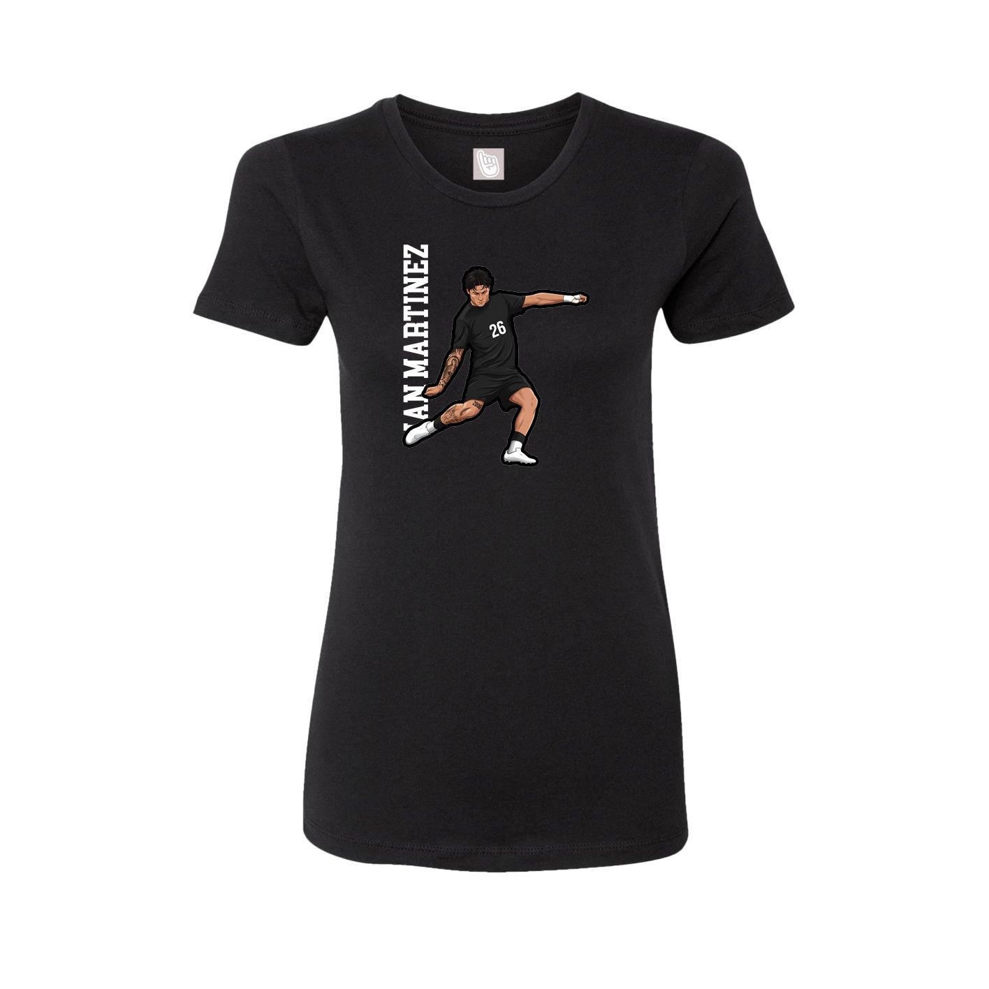 Fitted Women's Tee — Name Vertical in Black