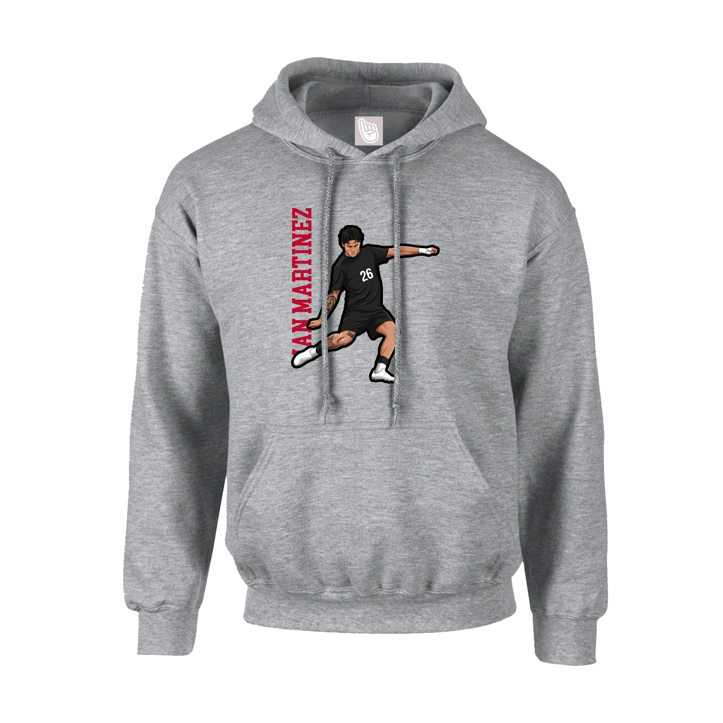 Youth Hoodie — Name Vertical in Grey
