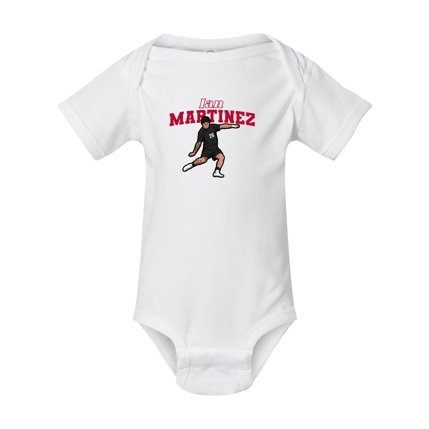Baby Onesie — Name Arch in White