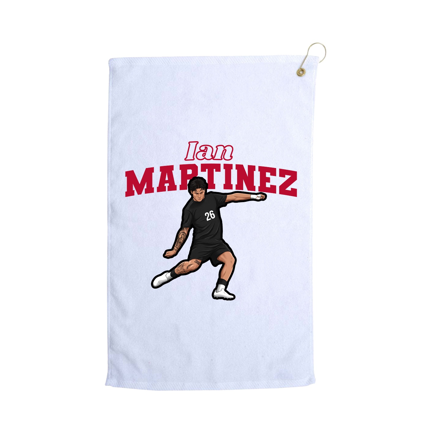 Golf Towel — Name Arch in White