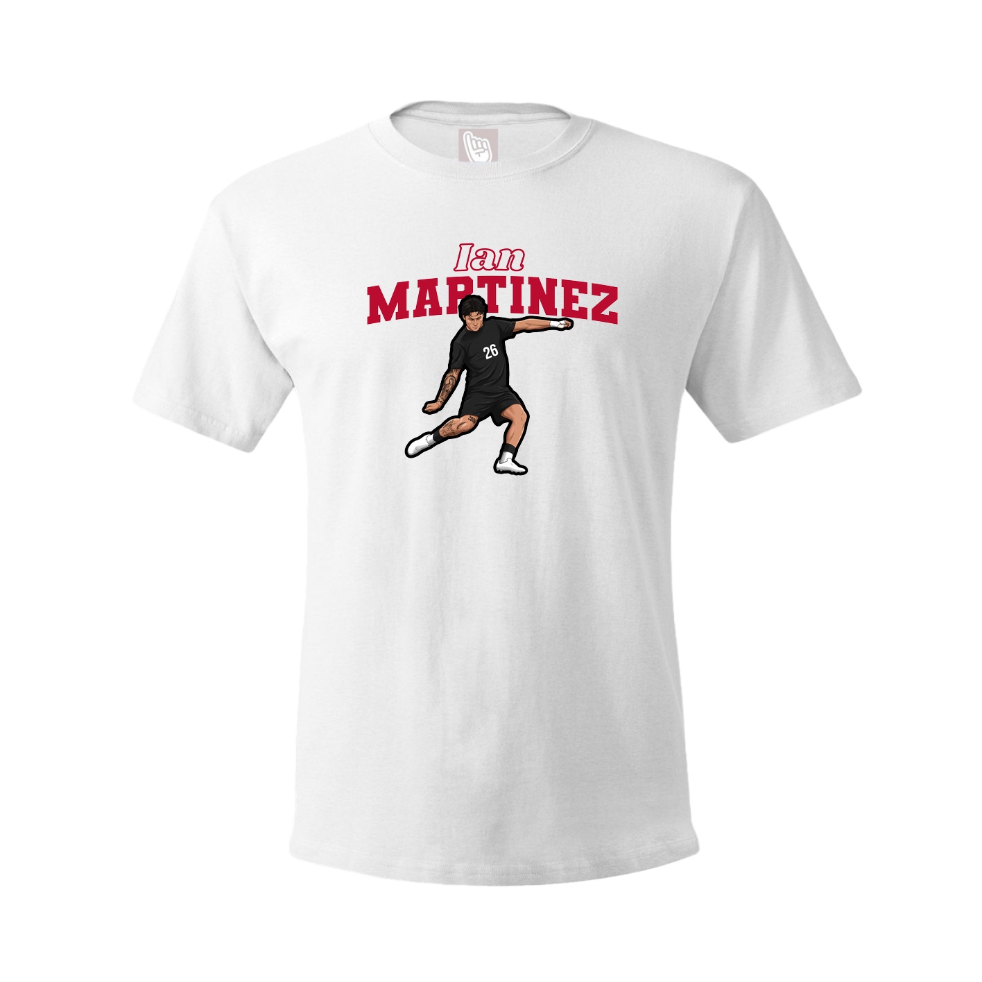Youth Tee — Name Arch in White