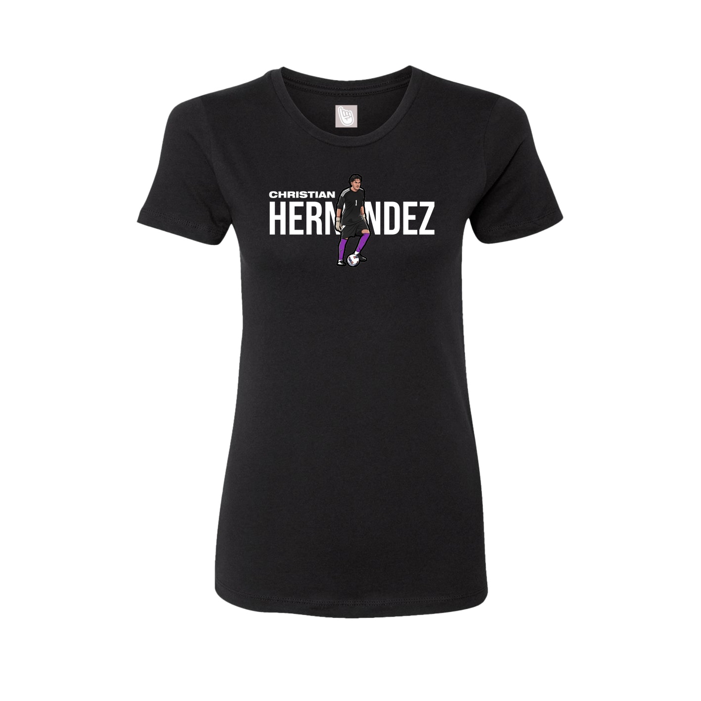 Fitted Women's Tee — Player Name in Black