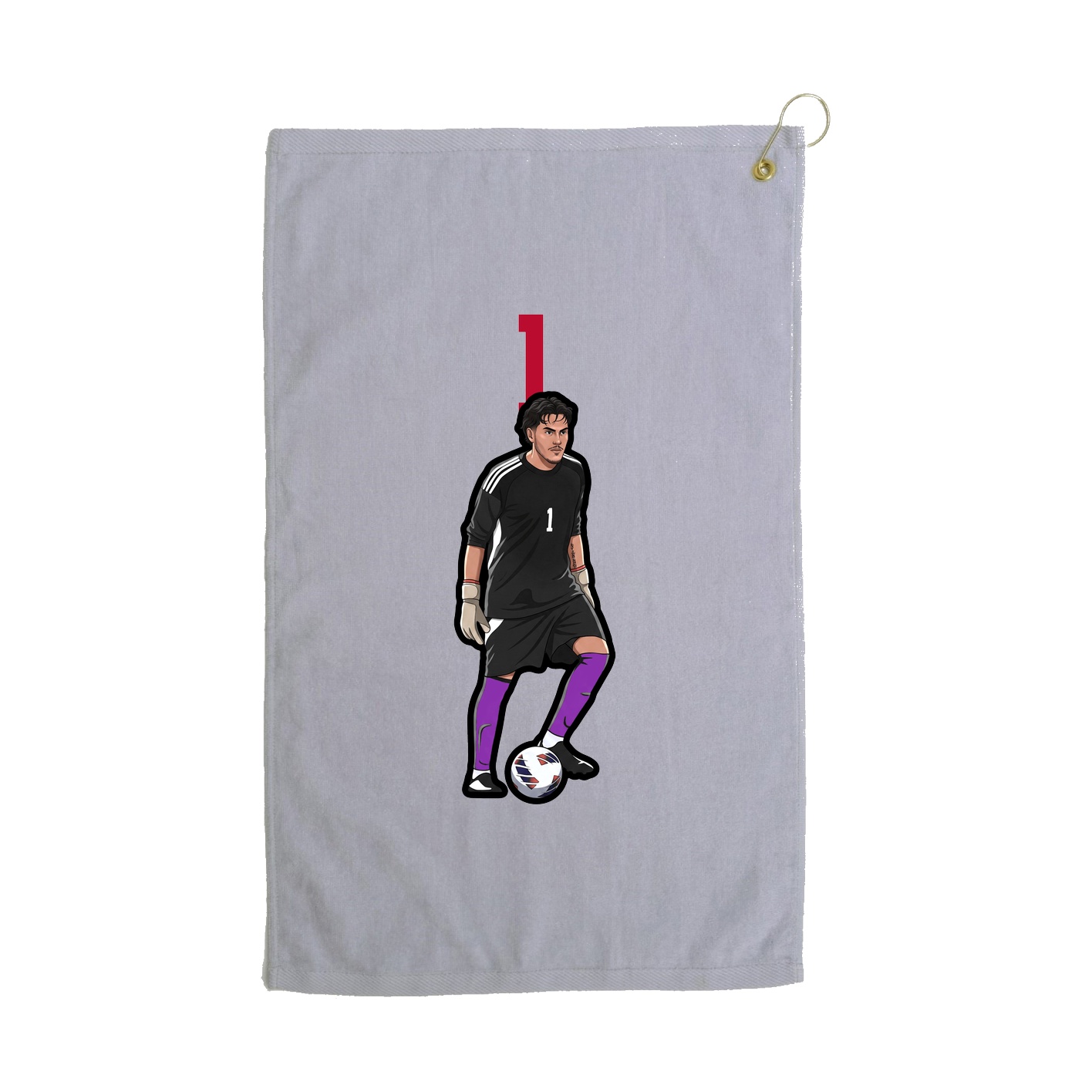 Golf Towel — Number Top in Grey