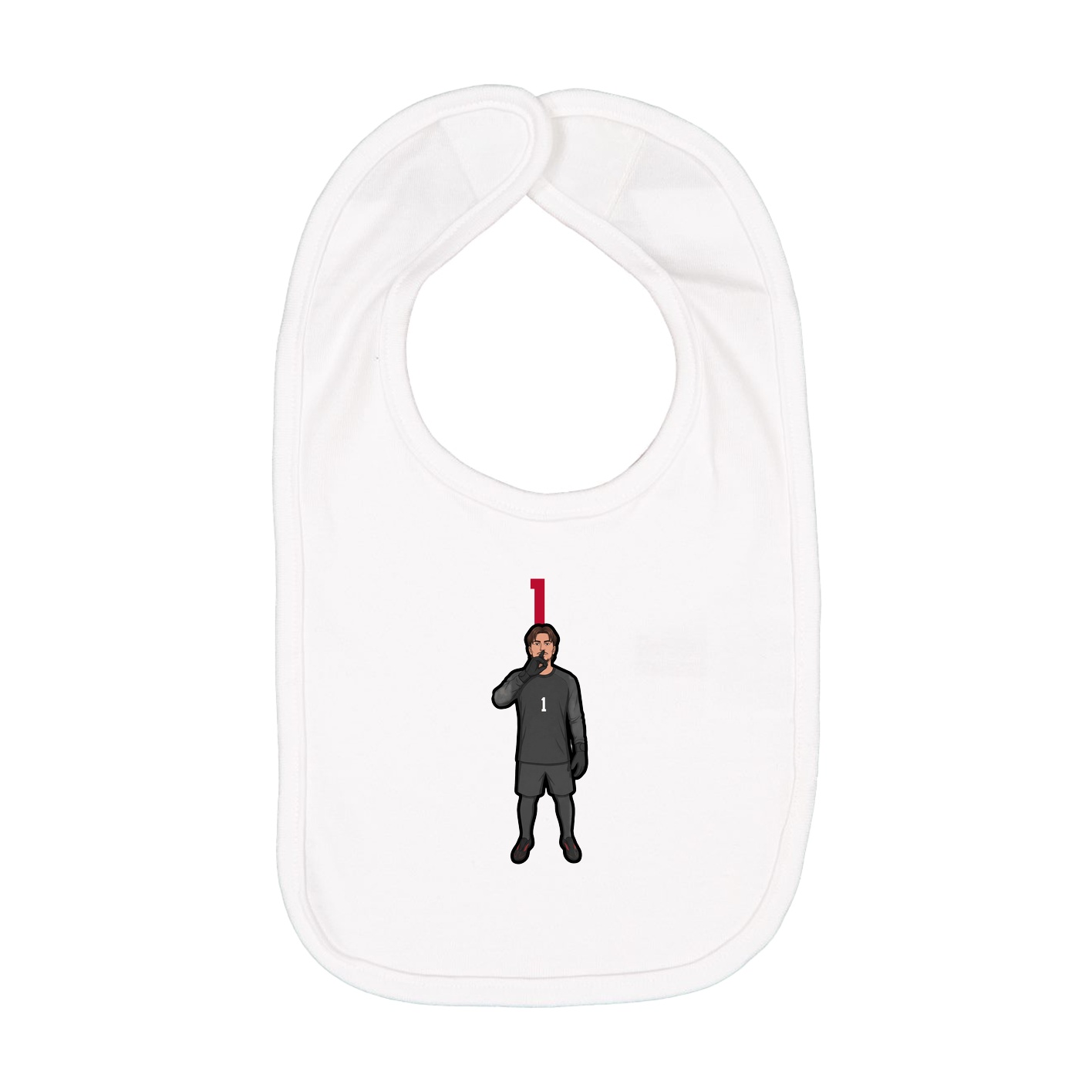 Infant Bib — Number Top in White