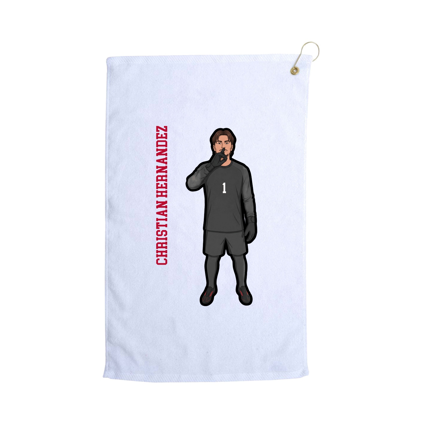 Golf Towel — Name Vertical in White
