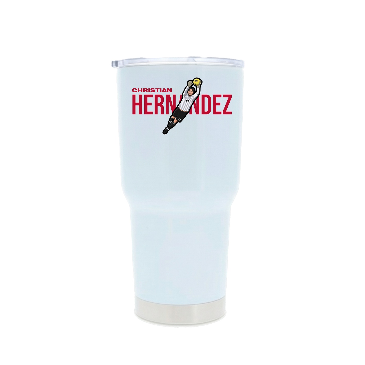 30oz Stainless Steel Tumbler — Player Name in White
