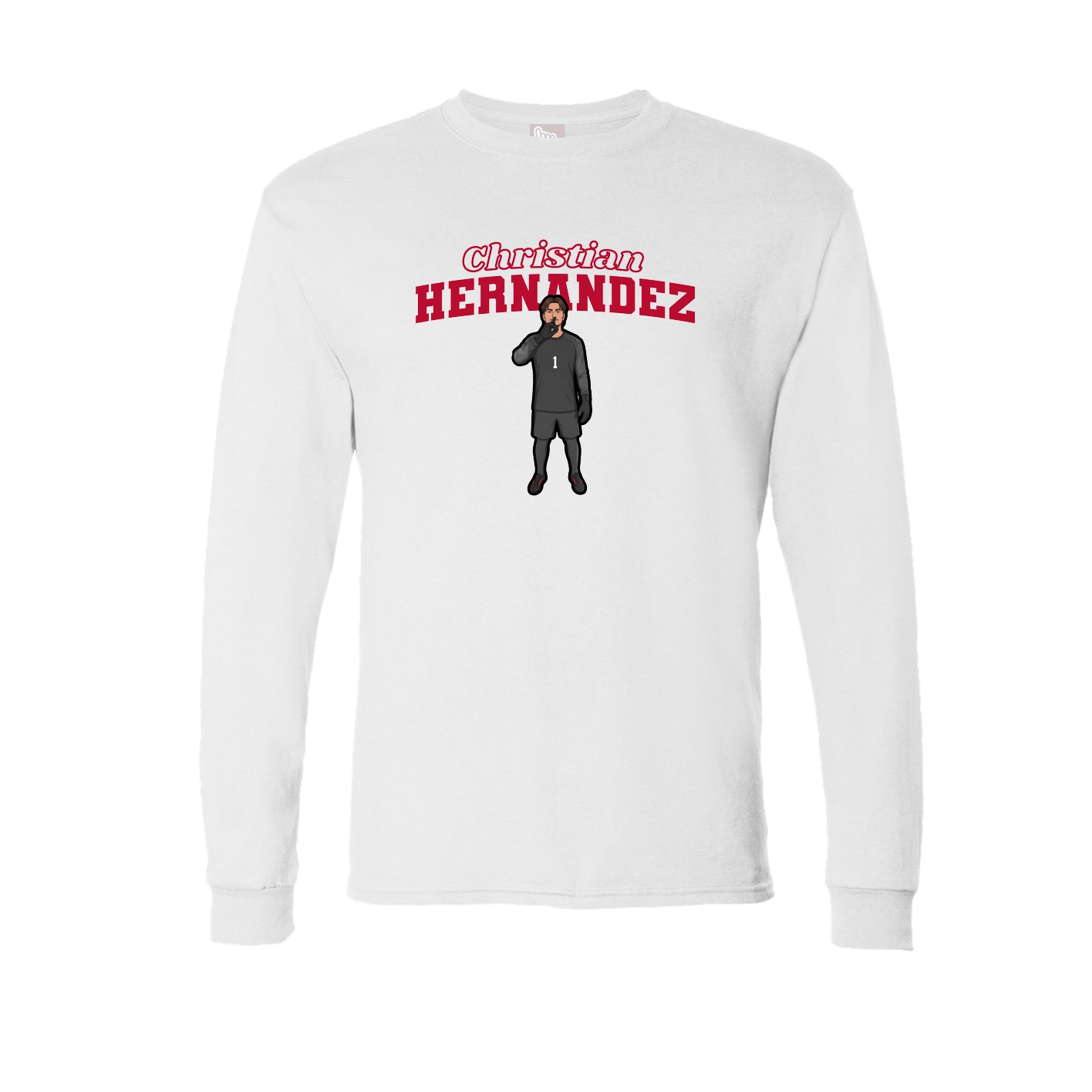 Long Sleeve Tee — Name Arch in White