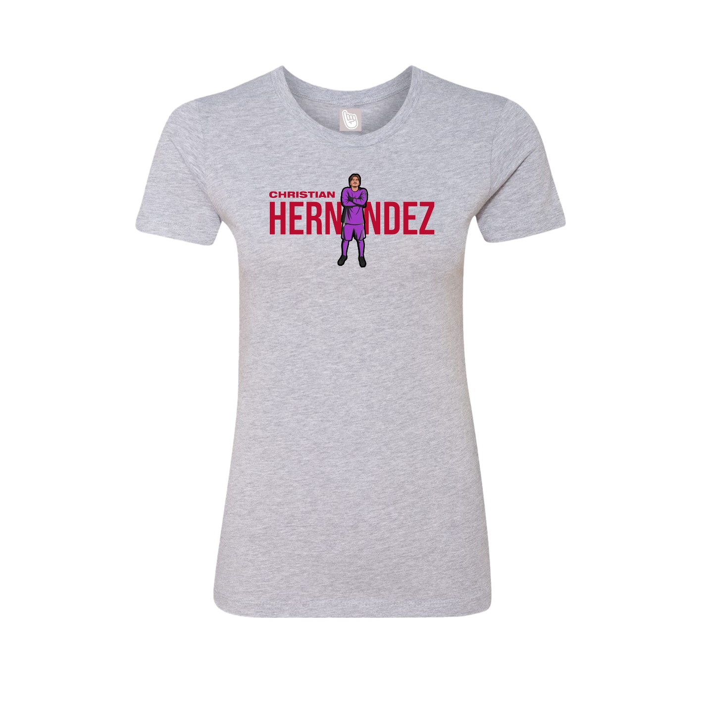 Fitted Women's Tee — Player Name in Grey