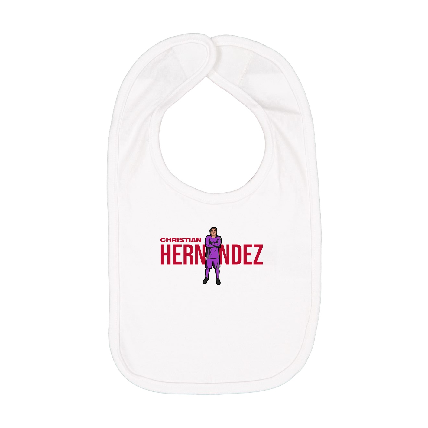 Infant Bib — Player Name in White