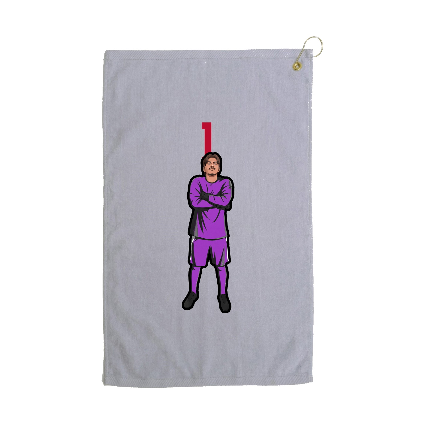 Golf Towel — Number Top in Grey