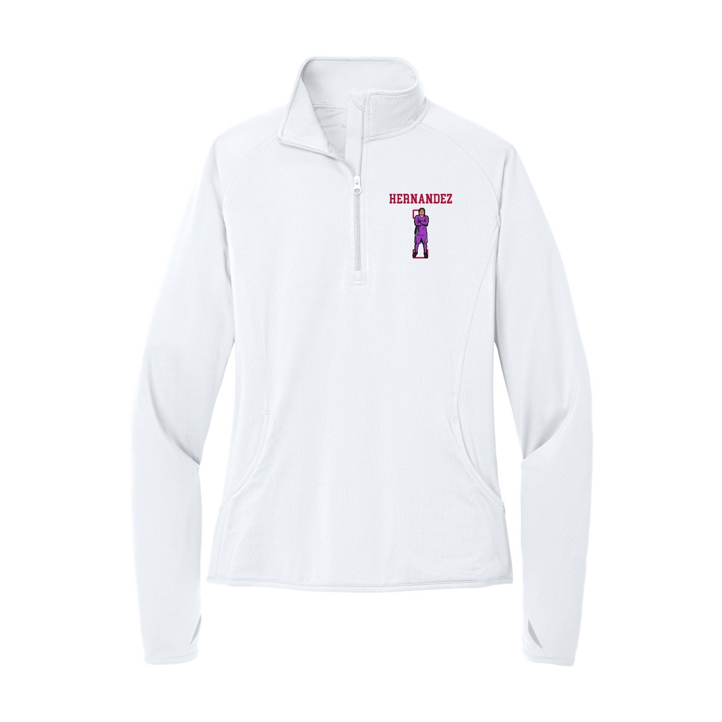 Women's Q-Zip Pullover — Shirsey in White