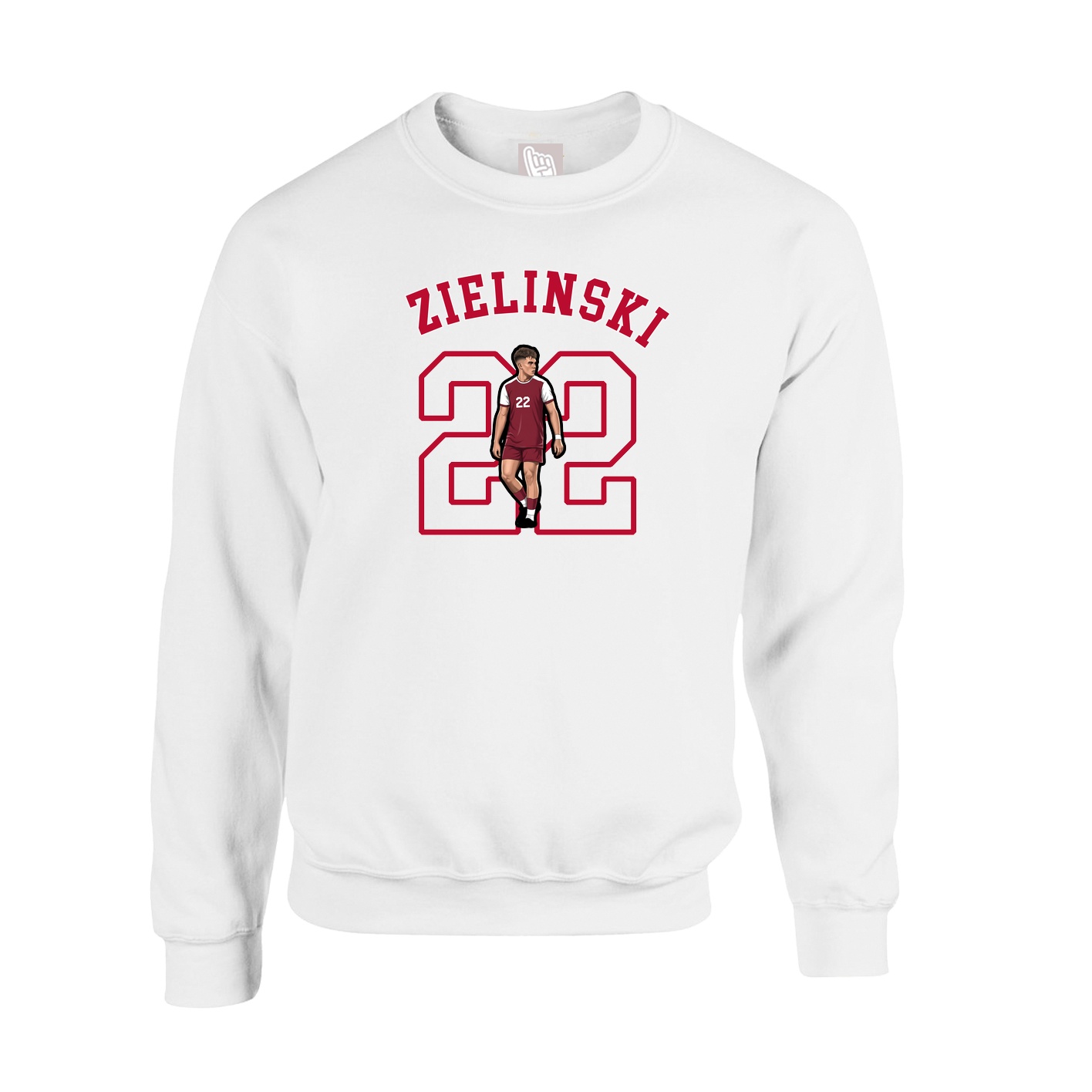 Fleece Crew — Shirsey Arch in White