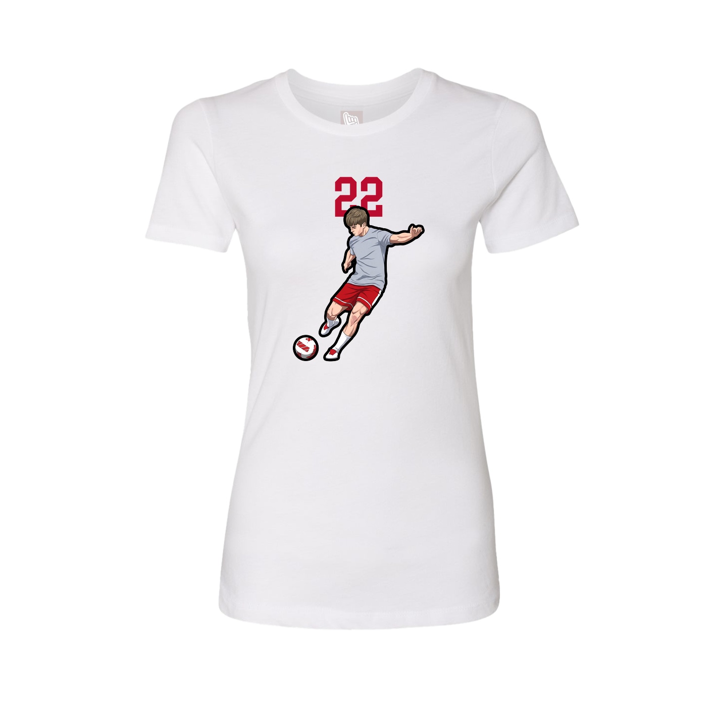 Fitted Women's Tee — Number Top in White