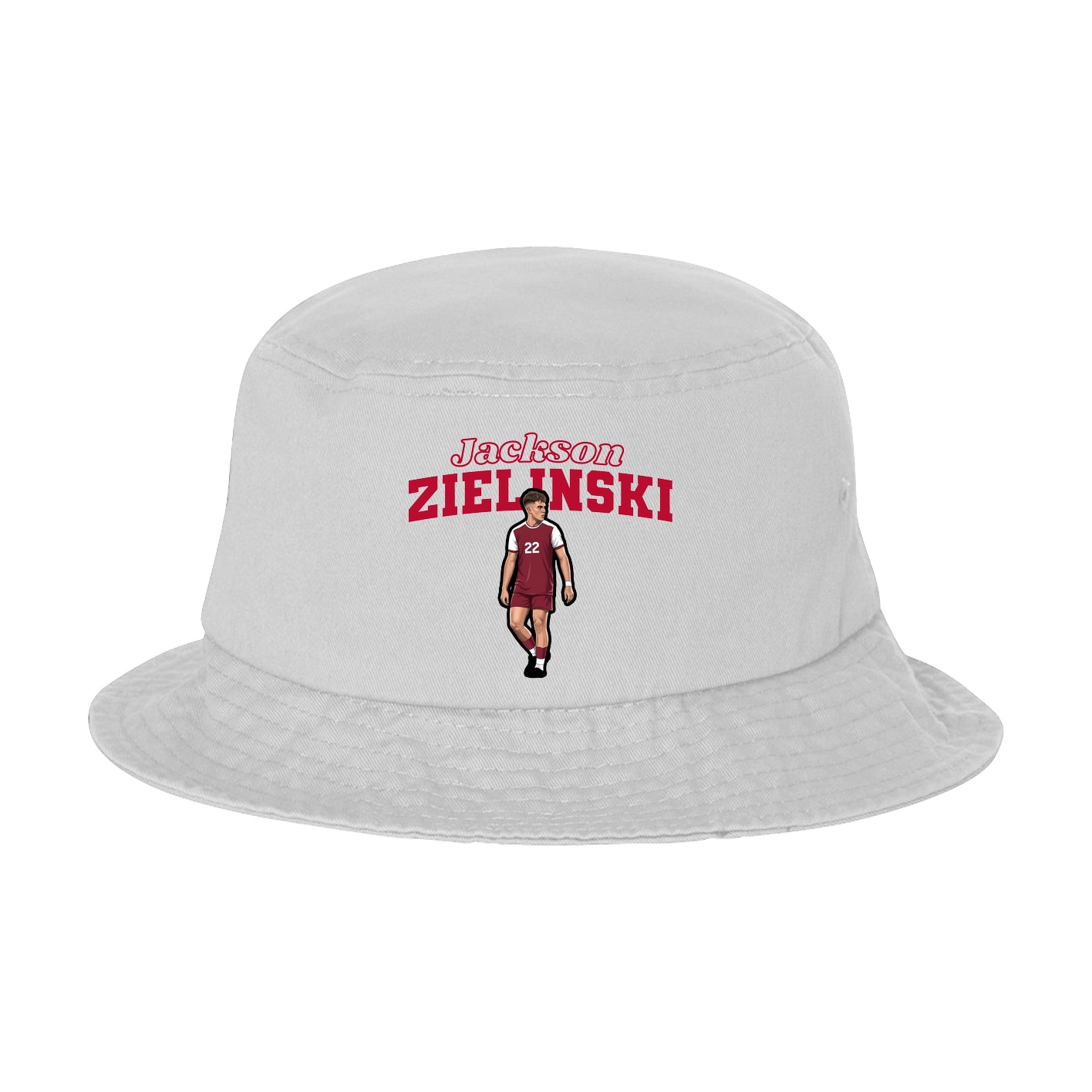 Bucket Cap — Name Arch in White