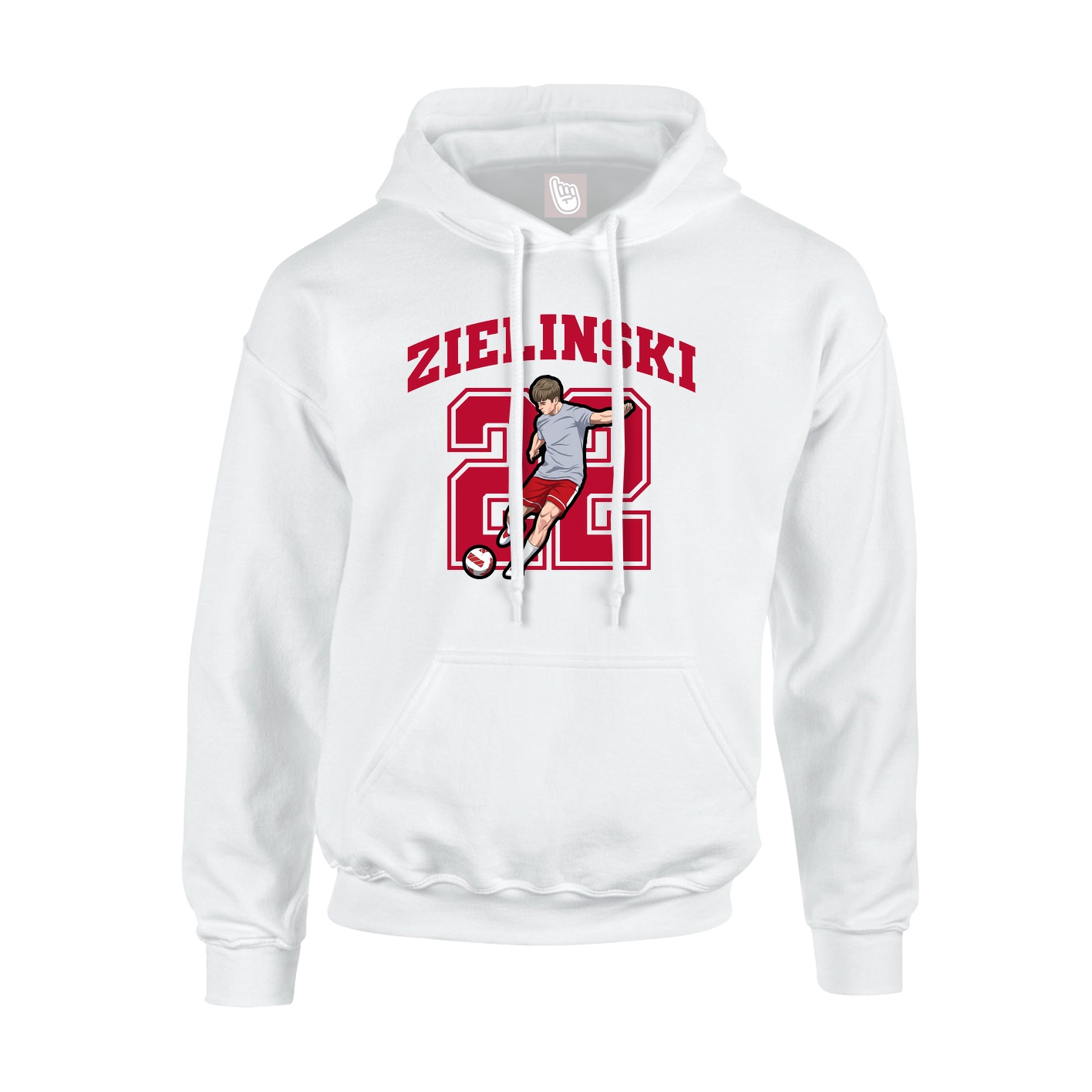 Hoodie — Number in White