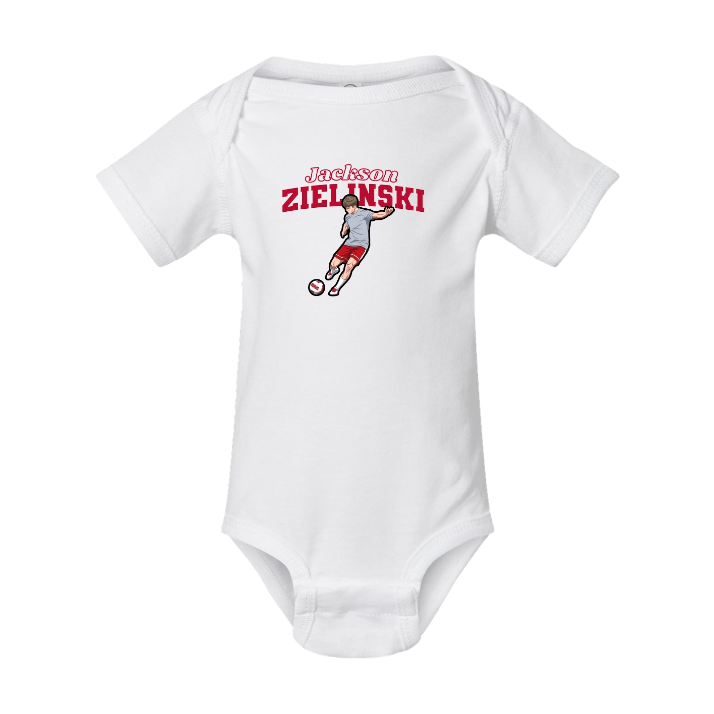 Baby Onesie — Name Arch in White