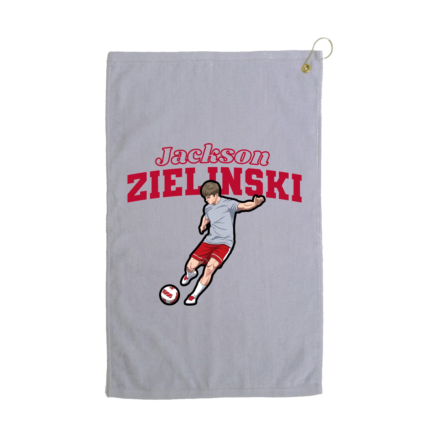 Golf Towel — Name Arch in Grey
