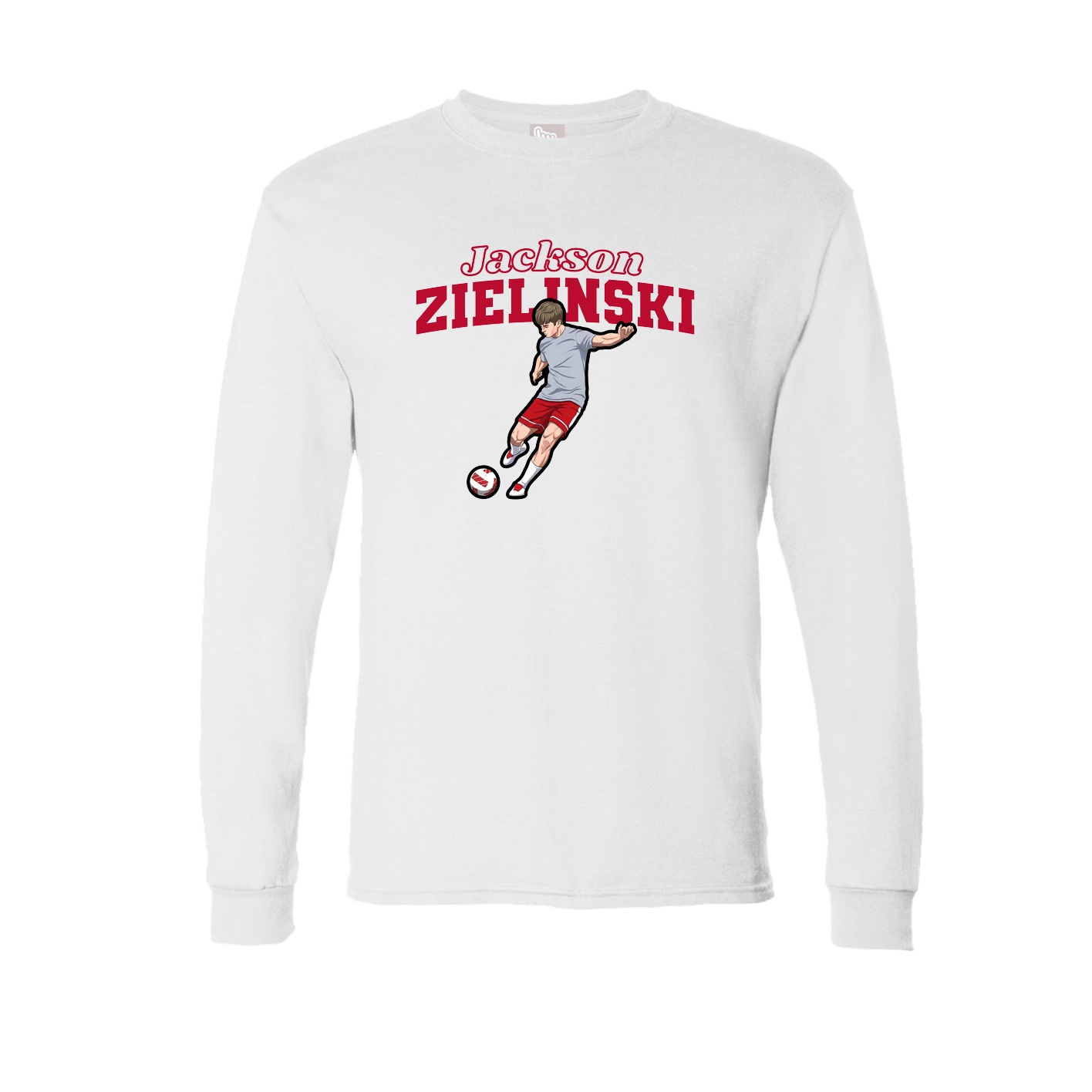 Long Sleeve Tee — Name Arch in White