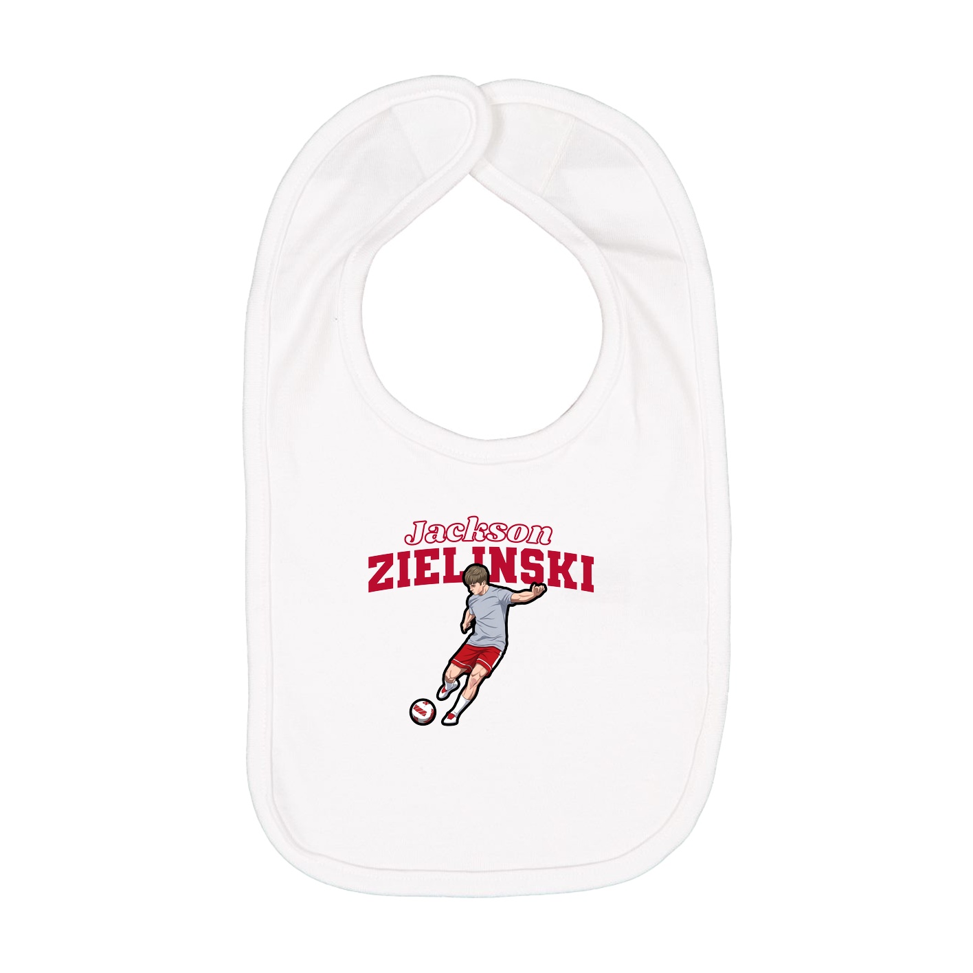Infant Bib — Name Arch in White