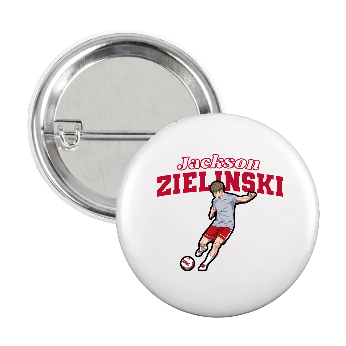 Game Day Button — Name Arch in White