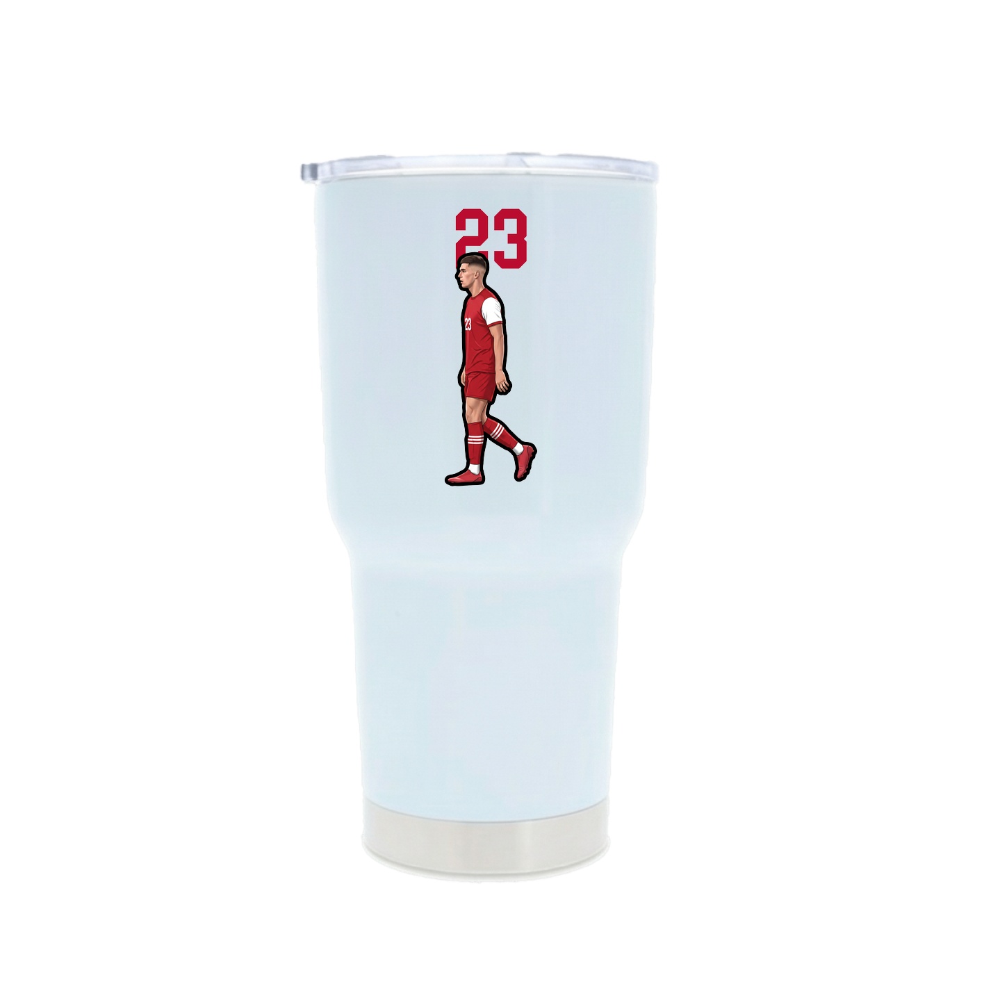 30oz Stainless Steel Tumbler — Number Top in White
