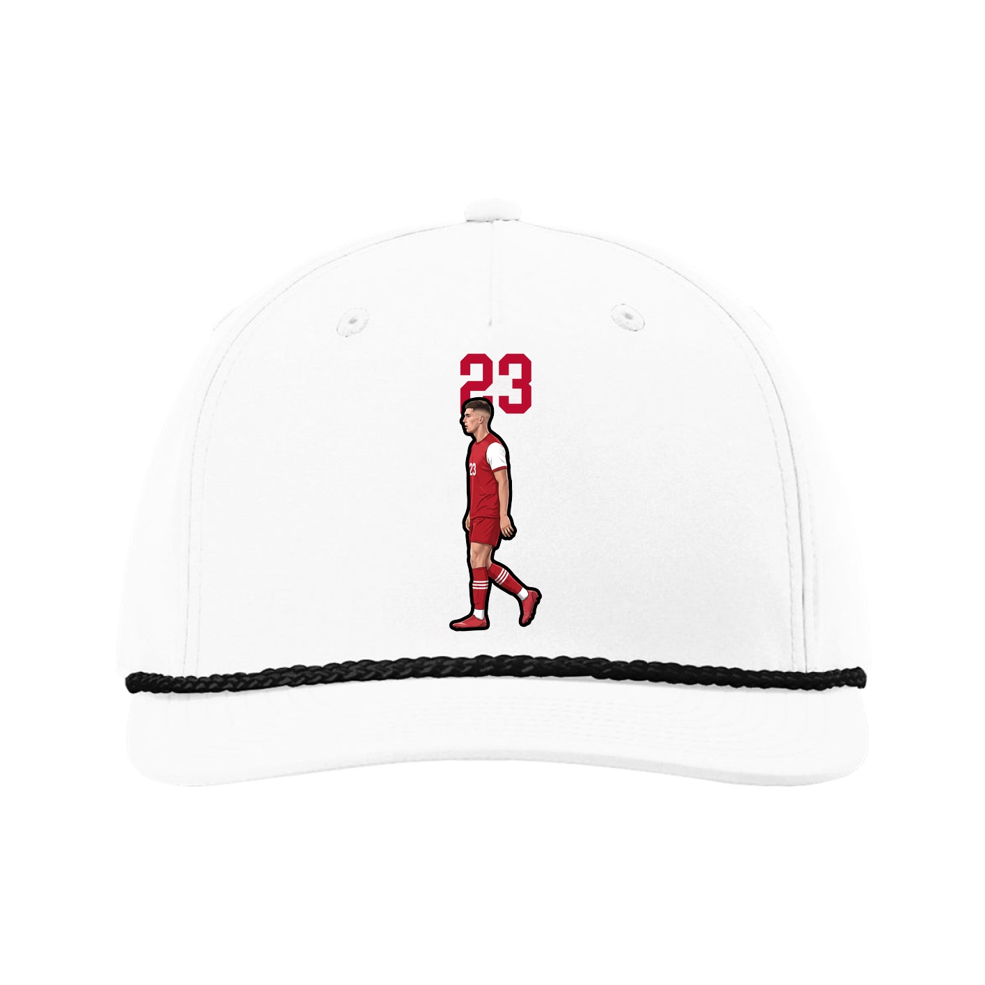 Five-Panel Classic Rope Cap — Number Top in White