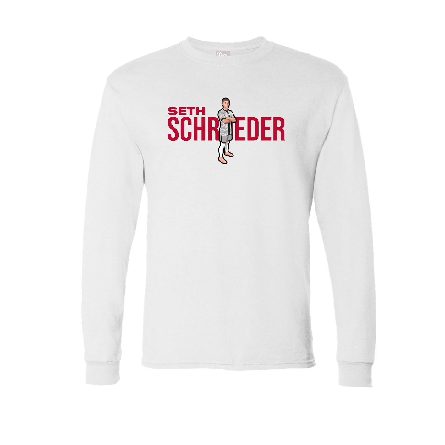 Long Sleeve Tee — Player Name in White
