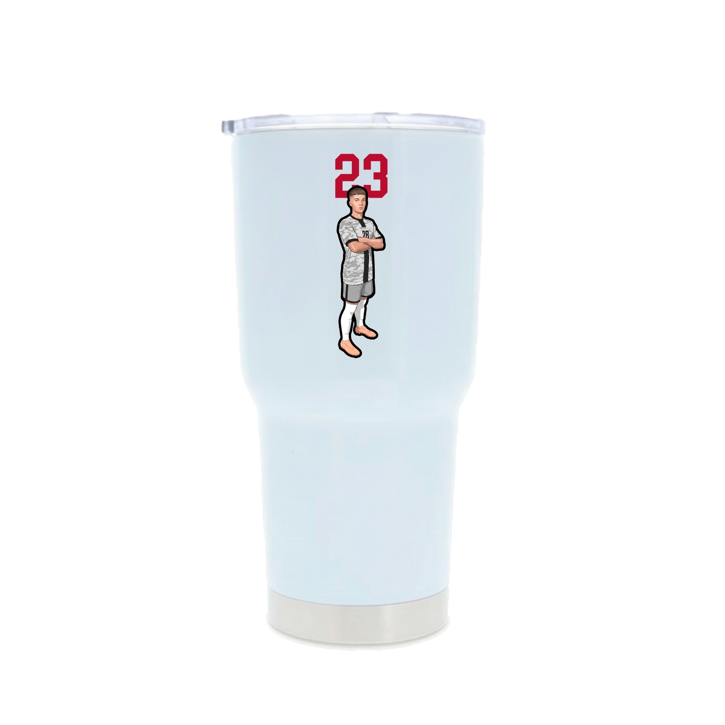 30oz Stainless Steel Tumbler — Number Top in White