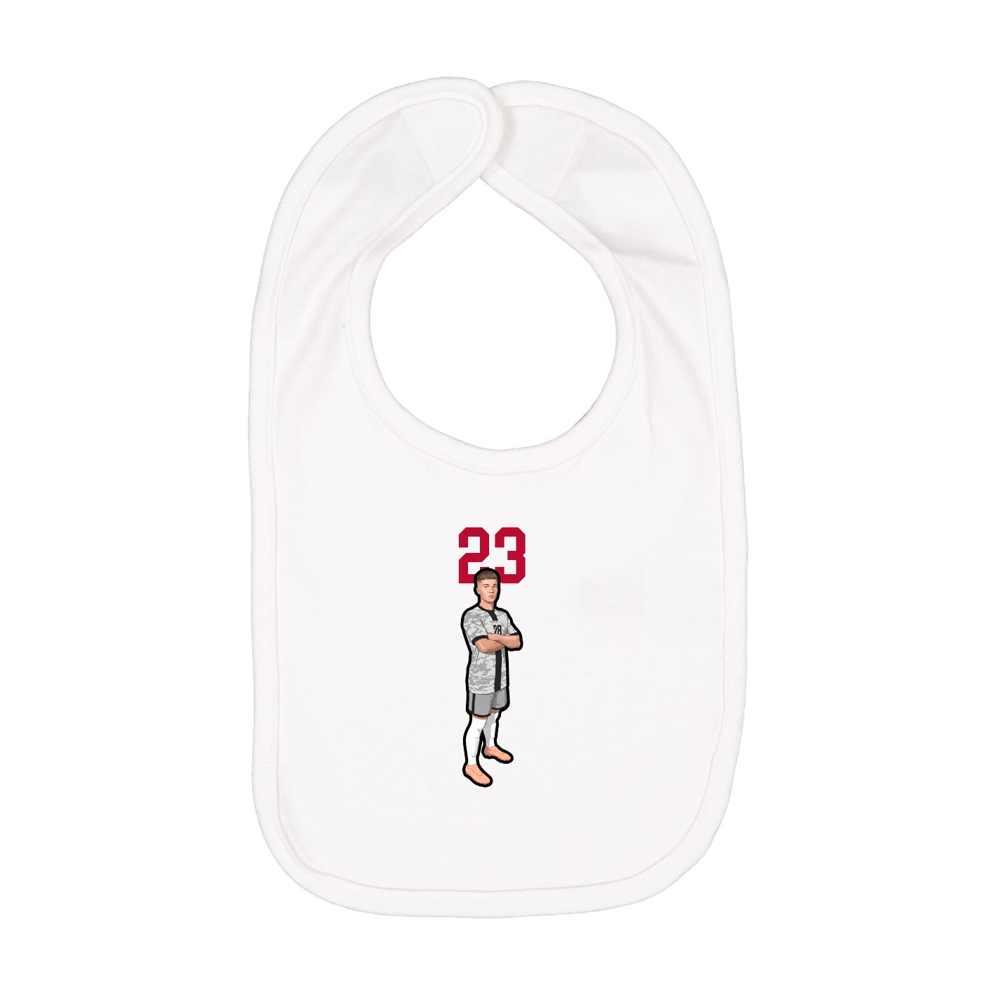Infant Bib — Number Top in White