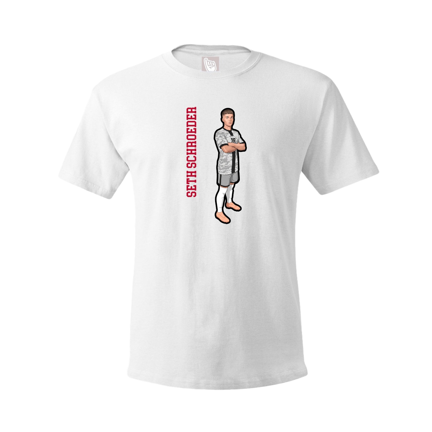Tee — Name Vertical in White