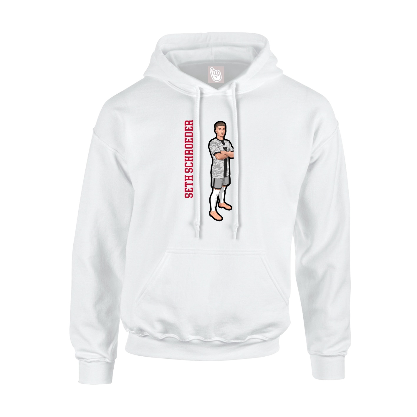 Youth Hoodie — Name Vertical in White