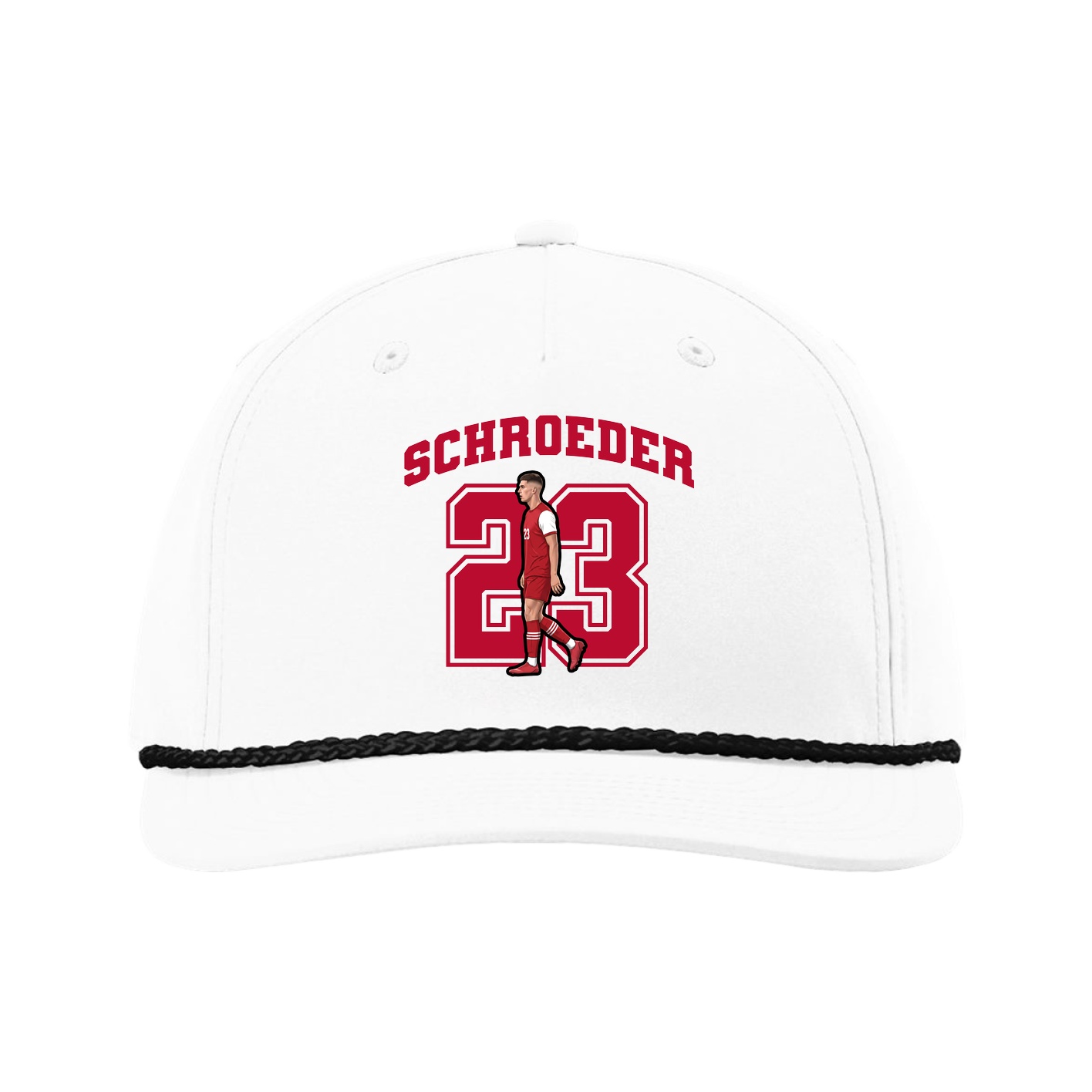 Five-Panel Classic Rope Cap — Number in White