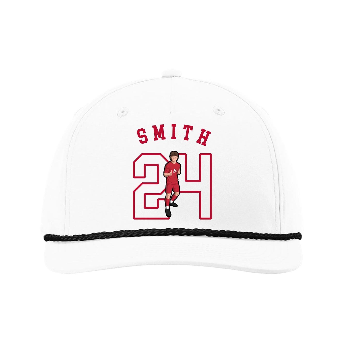 Five-Panel Classic Rope Cap — Shirsey Arch in White