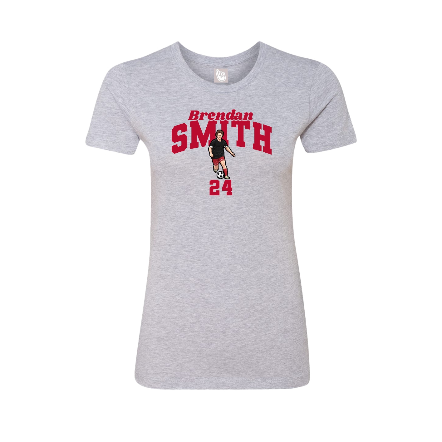 Fitted Women's Tee — Signature Arch in Grey
