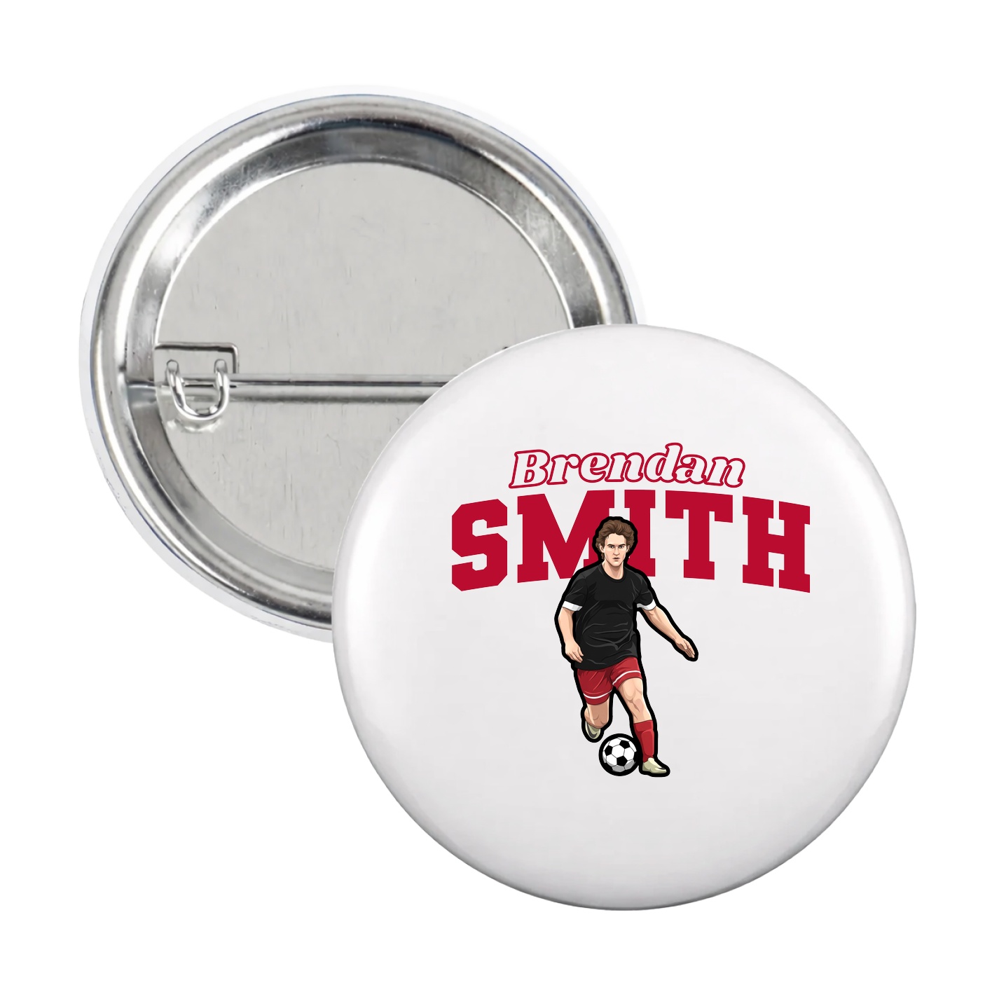 Game Day Button — Name Arch in White