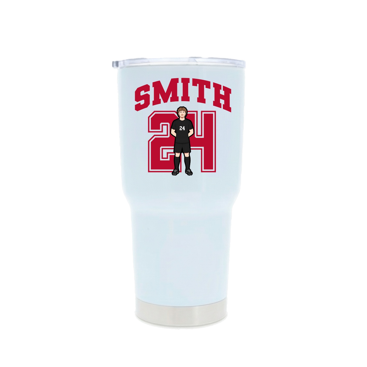 30oz Stainless Steel Tumbler — Number in White