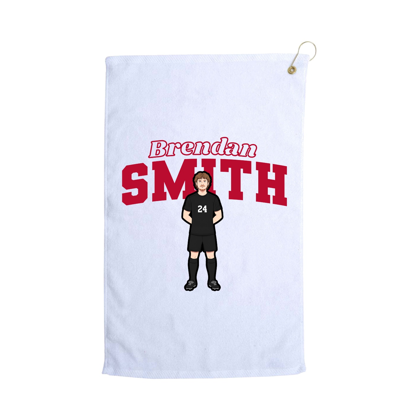 Golf Towel — Name Arch in White
