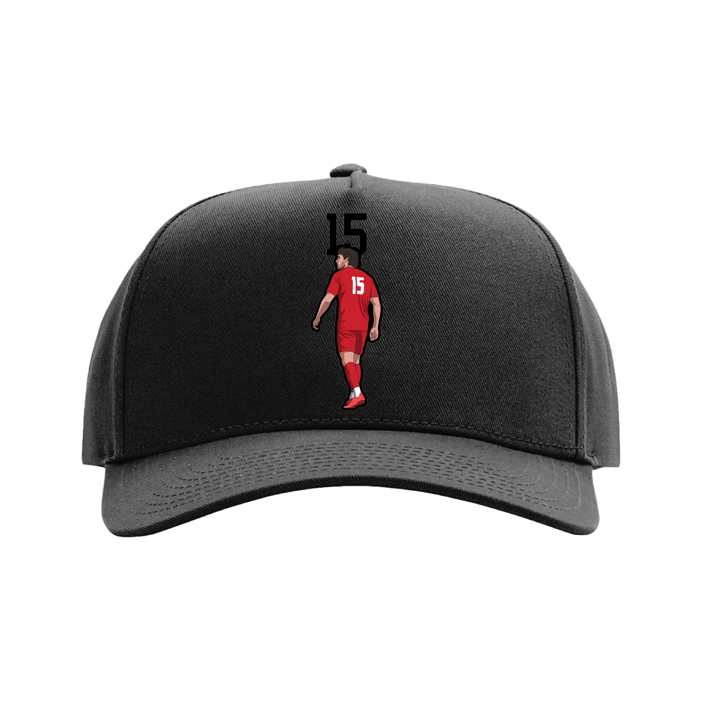 Full Fabric Five-Panel Champ Cap — Number Top in Black